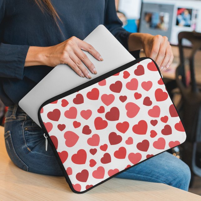 Hjärter, rödhjärter, Hjärter mönster, Mönster Laptop Fodral (Skapare uppladdad)
