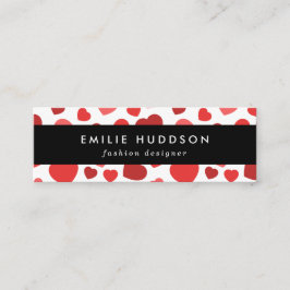 Hjärter, rödhjärter, Hjärter mönster, Mönster Mini Visitkort