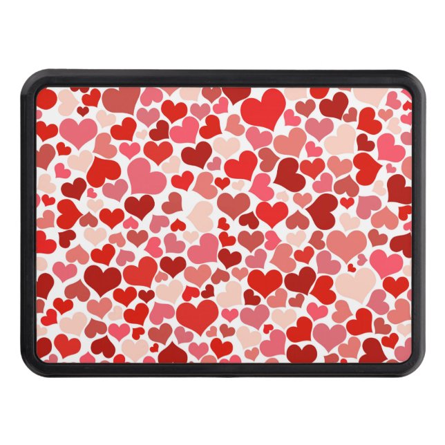 Hjärter, rödhjärter, mönster, Kärlek Dragkroksskydd (Framsidan)
