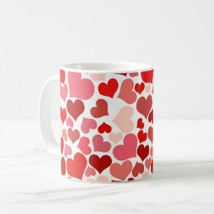 Hjärter, rödhjärter, mönster, Kärlek Kaffemugg