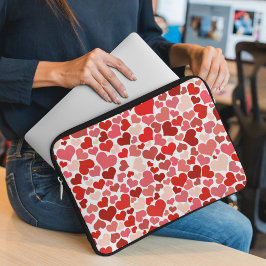 Hjärter, rödhjärter, mönster, Kärlek Laptop Fodral