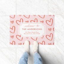 Hjärter - rosa och rödfamilj adress