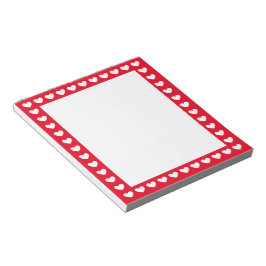 Hjärter runt anteckningsblock