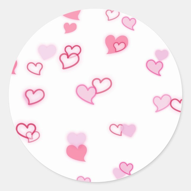 Hjärter Runt Klistermärke (Framsida)