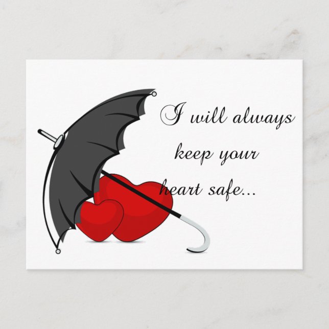 Hjärter skyddade av Kärlek Vykort (Framsida)