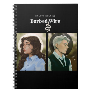 Hjärter som innehas av Barbed Wire Notebook Anteckningsbok