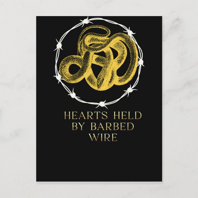 Hjärter som innehas av Barbed Wire Postcard Vykort (Framsida)