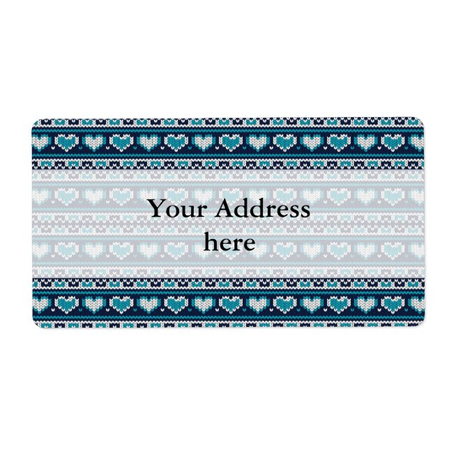 Hjärter som stickar sömlösa mönster 2 + dina idéer fraktsedel (Framsidan)