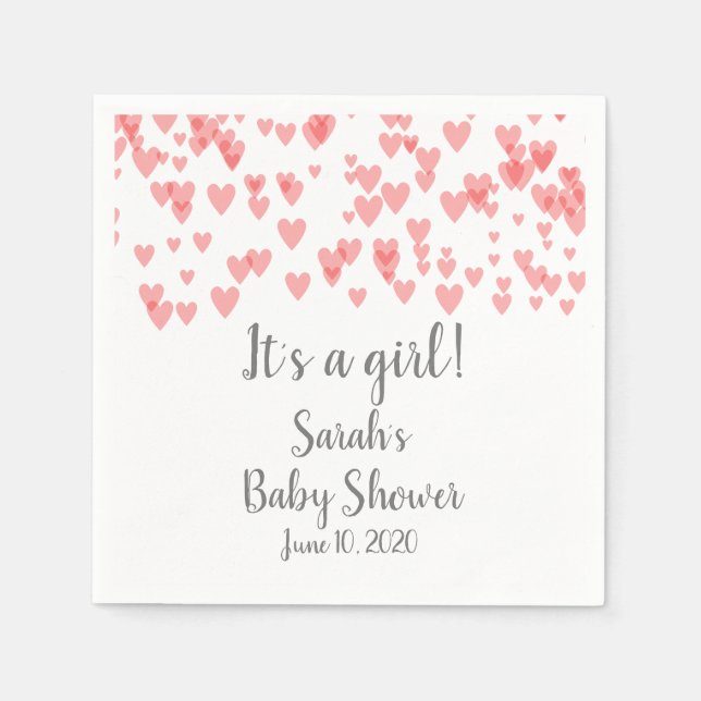 Hjärter spridda i luft pappersservett (Framsidan)