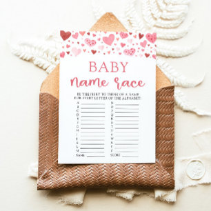 Hjärter Valentine Baby Namntävling Baby Shower Spe Inbjudningar