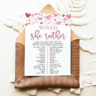 Hjärter Valentine Skulle hon hellre Baby Shower Le Inbjudningar