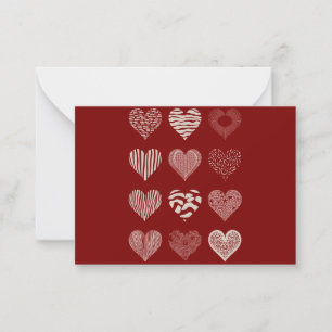 Hjärter Valentines Day Nio Hjärter Valentine Kärle Anteckningskort