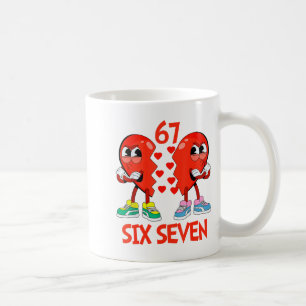 Hjärter Valentines Roligt Sex Sju 6 7 Meme Gen Alp Kaffemugg