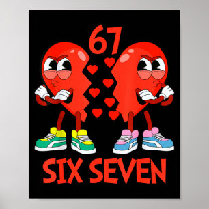 Hjärter Valentines Roligt Sex Sju 6 7 Meme Gen Alp Poster
