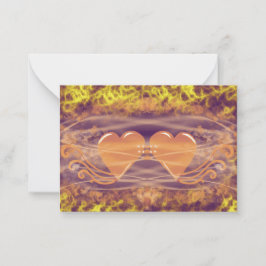 Hjärter vid brand anteckningskort