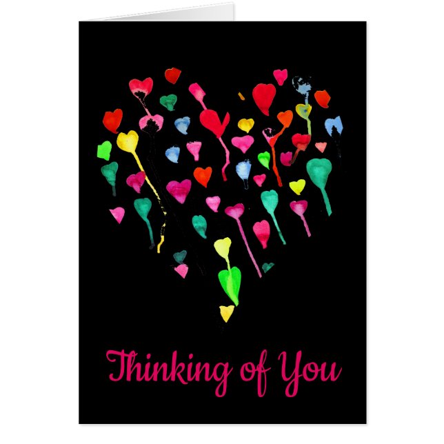 Hjärter: vit, färglös regnbågskonst hälsningskort (Framsidan)