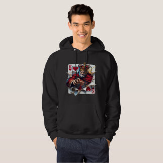 Hjärterkung — Djärvt kungligt spelkort Illustratra Hoodie