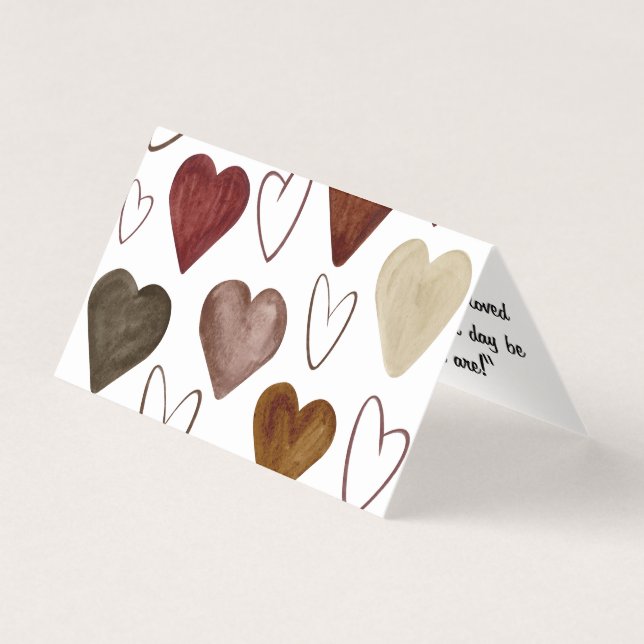 Hjärteskiss för vattenfärgen Hand plockade ut linj Kort (Framsida)
