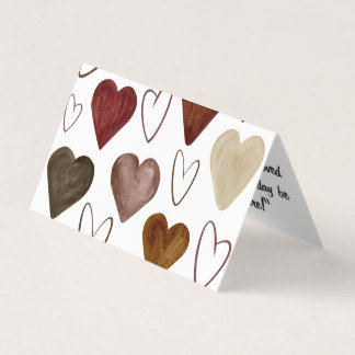 Hjärteskiss för vattenfärgen Hand plockade ut linj Kort