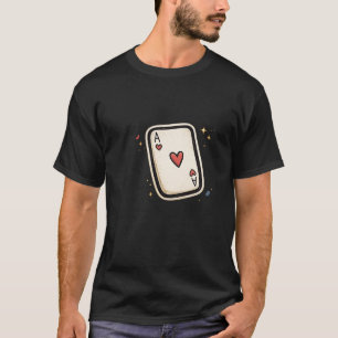 Hjärtess Ess Minimalistisk Spelkorts Konst T Shirt