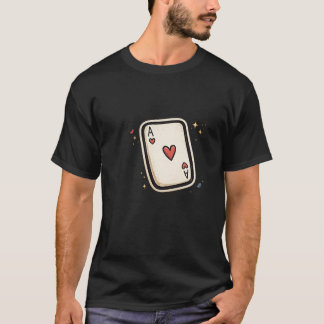 Hjärtess Ess Minimalistisk Spelkorts Konst T Shirt