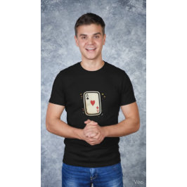 Hjärtess Ess Minimalistisk Spelkorts Konst T Shirt