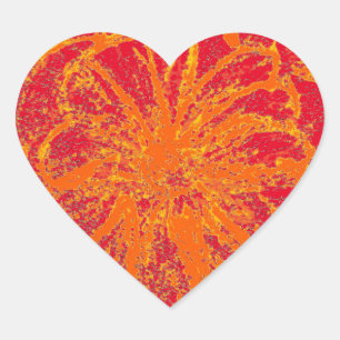 Hjärtestickers Röda Gerbera Hjärtformat Klistermärke