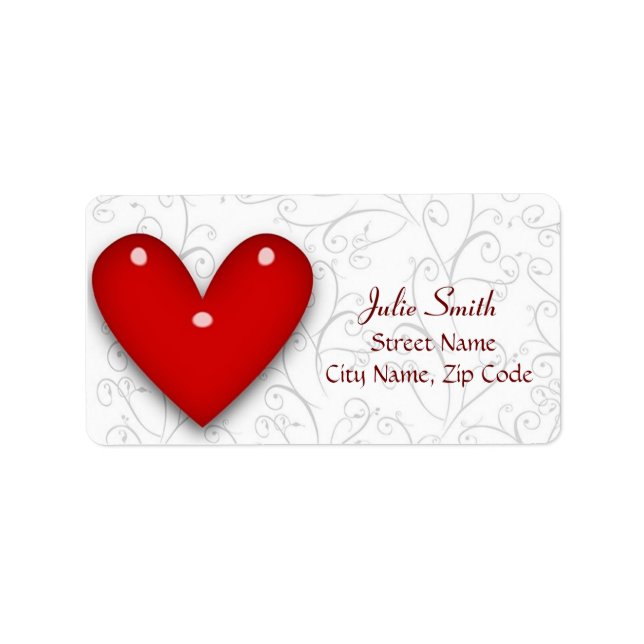 Hjärtetikett Adressetikett (Framsidan)