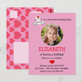 Hjärtfairen© Födelsedagsfoto-inbjudan Vykort