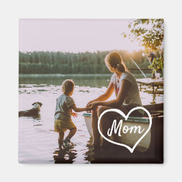 Hjärtfamilj Foto Skript Anpassad Present Magnet