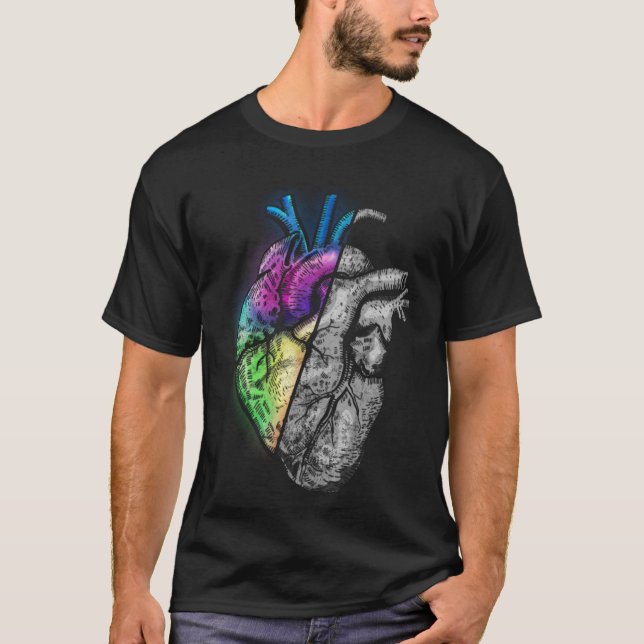 Hjärtfärgad, realistisk Pullover Hoodie T Shirt (Framsida)