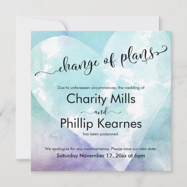 Hjärtfärgad uppskjuten ändring av Bröllop (Framsida)