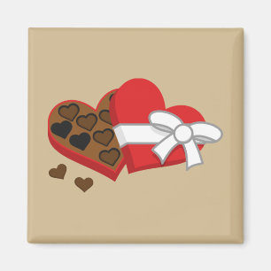 Hjärtfärgat "gift box" - Alla hjärtans dag Magnet