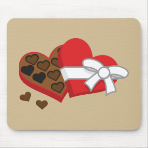 Hjärtfärgat "gift box" - Alla hjärtans dag Musmatta