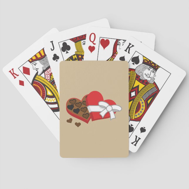 Hjärtfärgat "gift box" - Alla hjärtans dag spelar Casinokort (Baksidan)