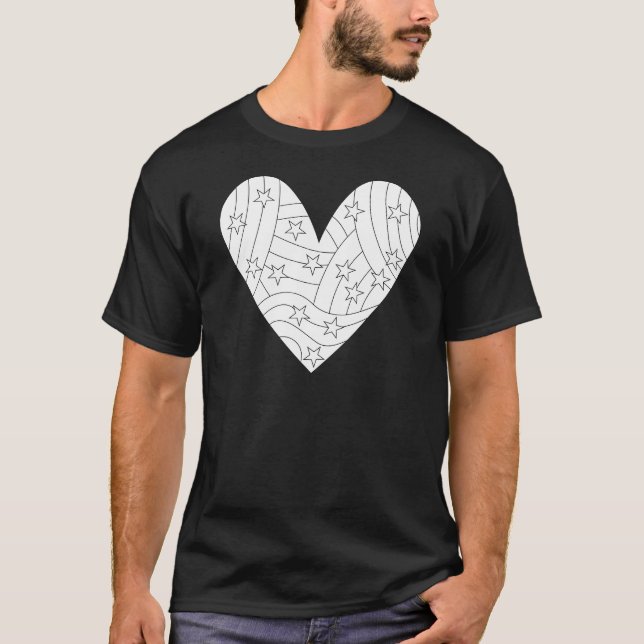 Hjärtfärgningsdesign T-shirt (Framsida)