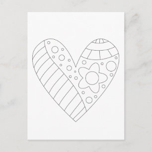 Hjärtfärgningsdesign Vykort