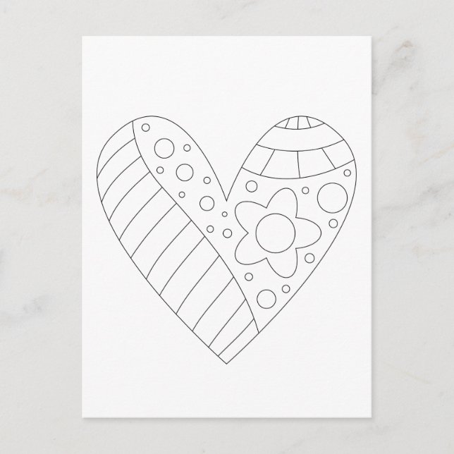 Hjärtfärgningsdesign Vykort (Framsida)