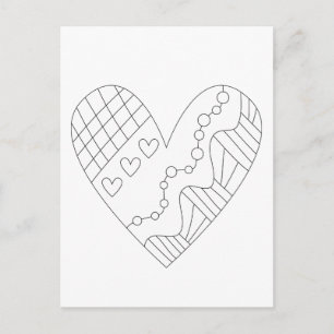 Hjärtfärgningsdesign Vykort