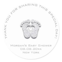 Hjärtfektions Baby Shower Favor Girl TackGrått Whi