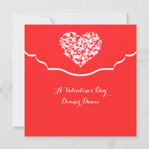 HjärtFiligree Red Valentines inbjudan