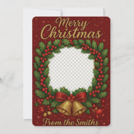 Hjärtfilt Glitter Wandeans Family Foto jul Julkort