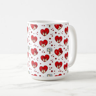 Hjärtfilt Uttryck: Alla hjärtans dag i Mönster Kaffemugg