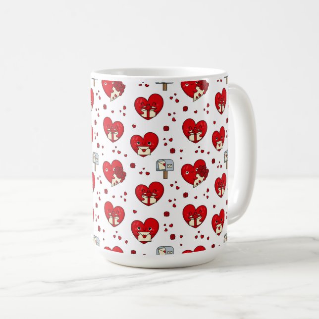 Hjärtfilt Uttryck: Alla hjärtans dag i Mönster Kaffemugg (Framsida höger)