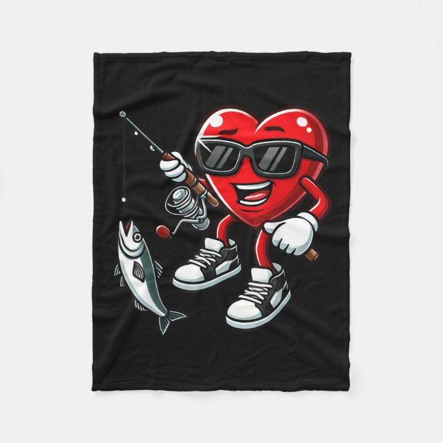 Hjärtfiske Valentines day Småbarn Kids Manar Fis Fleecefilt (Framsidan)