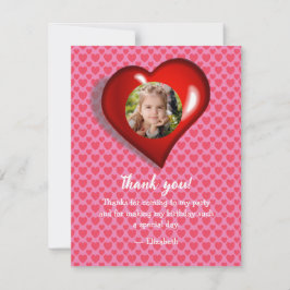 "Hjärtflicka"© Födelsedagsfirande Platt Tacksamhet Tack Kort