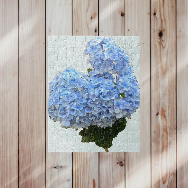 Hjärtform Blått Hydrangea Pussel (Skapare uppladdad)