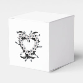 Hjärtform för ludd och svart pärlämne presentaskar