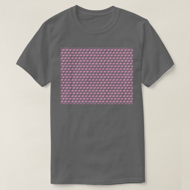 Hjärtform mönster rosa färg, liten objektsprickor t shirt (Design framsida)