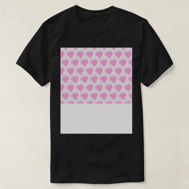 Hjärtform mönster rosa t shirt (Design framsida)